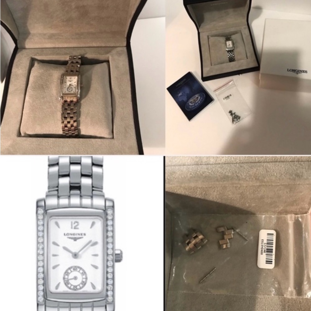 Longines Silver Rectangular Diamond-Bezel Women's… - image 4